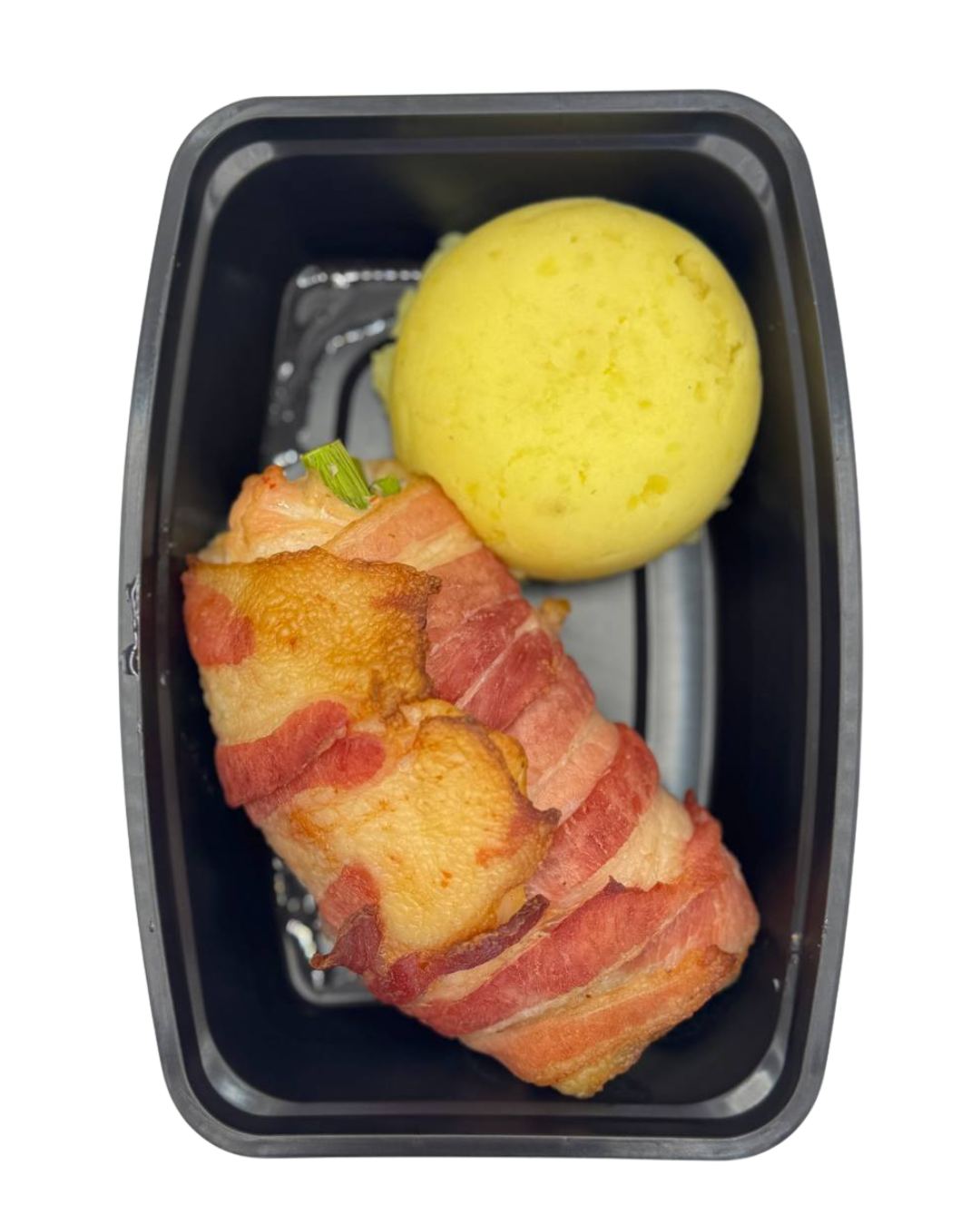 Bacon-Wrapped Chicken with Mashed Potatoes